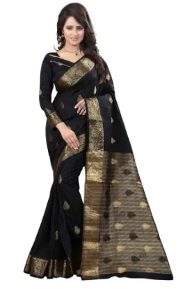 Picture of pakistani black bollywood art silk saree party wear emb