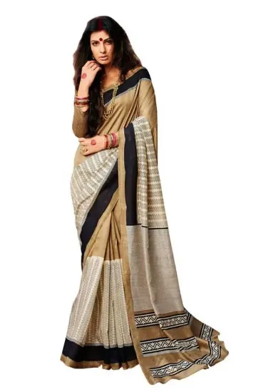 Picture of pakistani blue bollywood art silk saree casual wear emb