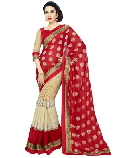 Picture of pakistani embroidery sari designer bollywood saree par,