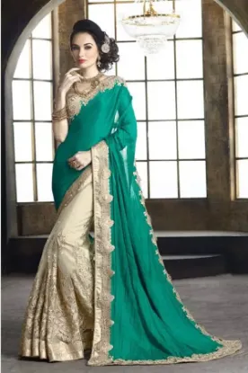 Picture of pakistani indian saree beautiful multi hand work george