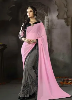 Picture of pakistani pure cotton saree with running blouse festive