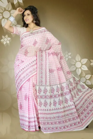 Picture of party designer sari women ethnic onion pink blue banar,