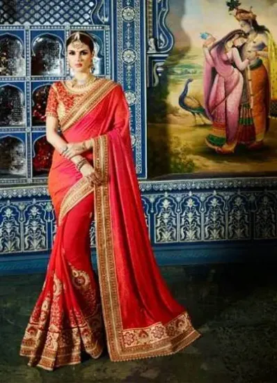 Picture of party wear bollywood designer awesome saree indian bri,