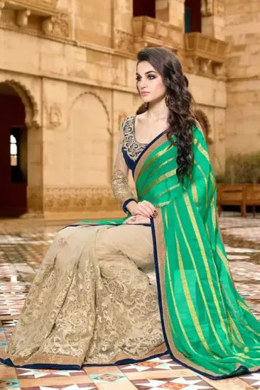 Picture of party wear bollywood designer fancy saree indian bridal