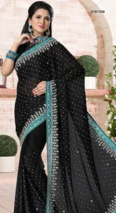 Picture of party wear ethnic pakistani bridal sari indian bollywoo