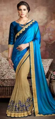 Picture of partywear saree indian pakistani stylish sari wedding ,