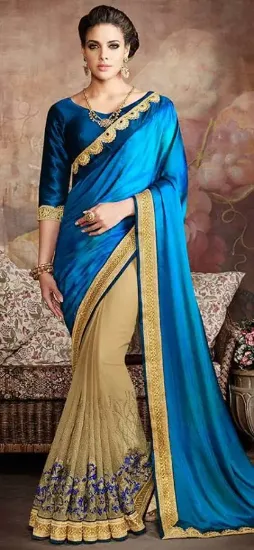 Picture of partywear saree indian pakistani stylish sari wedding ,