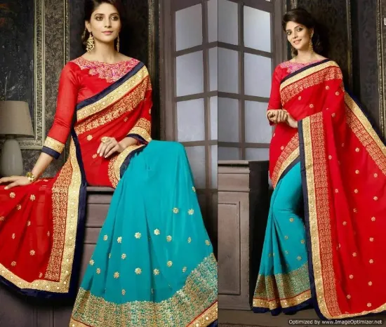 Picture of partywear saree wedding indian bollywood sari designer,