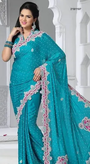 Picture of partywear saree wedding reception bollywood indian desi