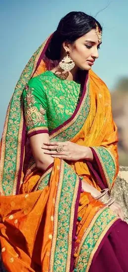 Picture of partywear saree wedding traditional wear designer indi,