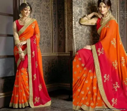 Picture of partywear saree women bollywood wedding traditional de,