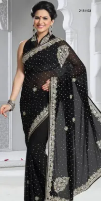 Picture of partywear saree women bollywood wedding traditional des