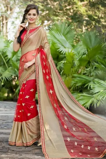 Picture of partywear sari fancy designer indian women evening tren