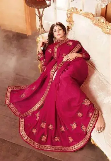 Picture of partywear sari traditional bollywood saree indian wome,