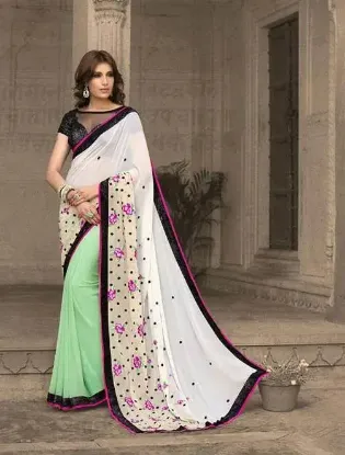 Picture of partywear stylish sari wedding designer traditional sa,