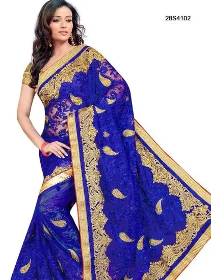 Picture of partywear traditional wedding women saree indian design