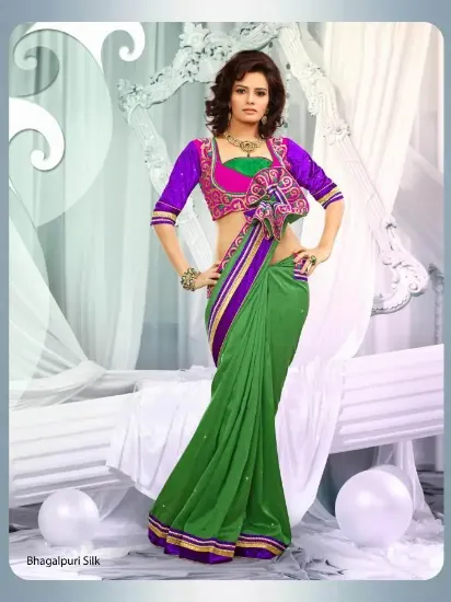 Picture of perfect fashion awesome look printed designer saree col