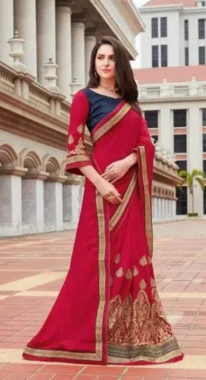 Picture of pink south india silk saree heavy full jari soft saree,