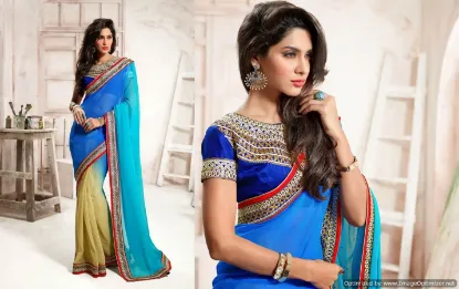 Picture of royal ethnic party wear fashion sari dress designer ind