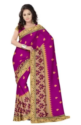 Picture of sanskriti handmade 100% pure cotton leheria saree cream