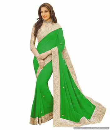 Picture of sanskriti handmade art silk cultural saree green paisle