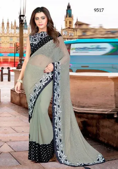 Picture of sanskriti handmade blend silk saree cream printed sari 