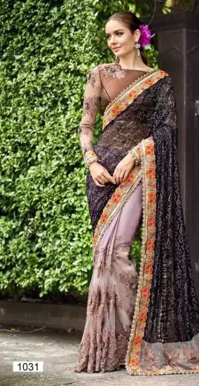 Picture of sanskriti handmade brown saree pure cotton floral print