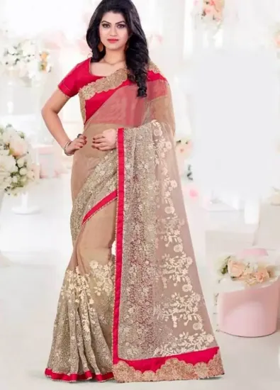 Picture of sanskriti handmade cream cultural saree pure silk print