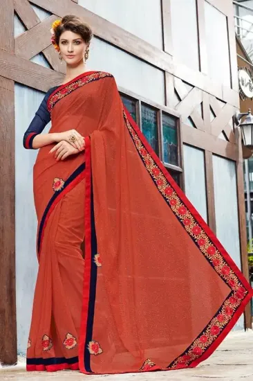 Picture of sanskriti handmade dark red cultural saree pure silk pr