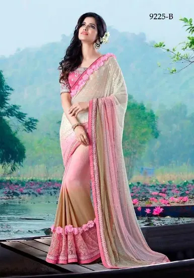 Picture of sanskriti handmade ethnic saree georgette hand beaded w