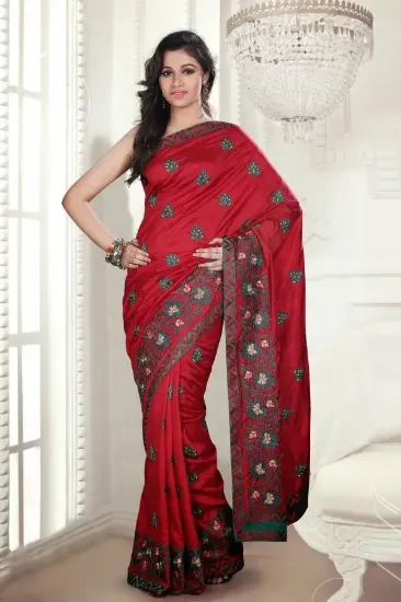 Picture of sanskriti handmade heavy saree woven indian pure woolen