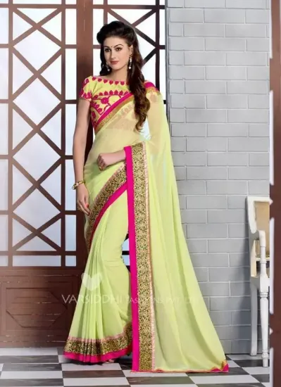 Picture of sanskriti handmade indian pure cotton saree green print