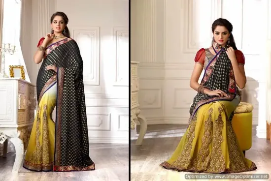 Picture of sanskriti handmade multi color saree pure georgette sil