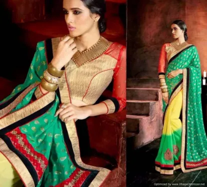 Picture of sanskriti handmade printed pure georgette silk saree sa