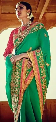 Picture of sanskriti handmade pure cotton cultural saree multi col