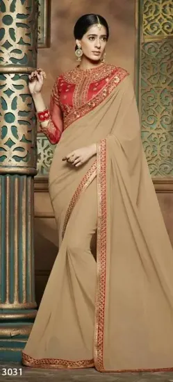 Picture of sanskriti handmade pure georgette silk cultural saree b