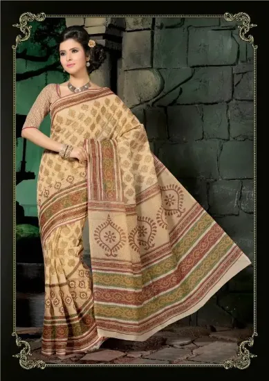 Picture of sanskriti handmade pure georgette silk cultural saree b