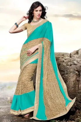 Picture of sanskriti handmade pure georgette silk saree cream prin