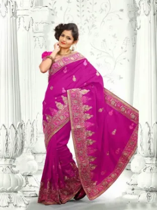 Picture of sanskriti handmade pure silk ethnic saree brown printed