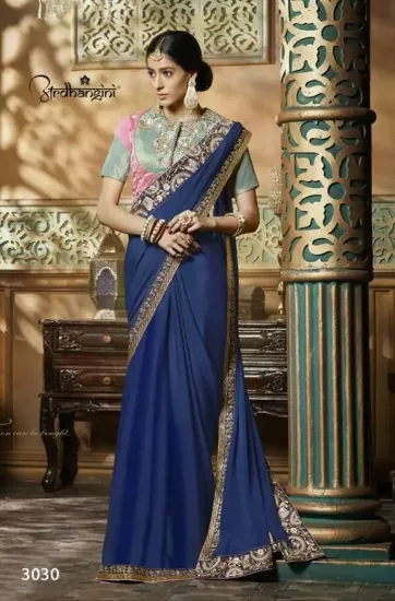 Picture of sanskriti handmade saree pure georgette silk hand beade