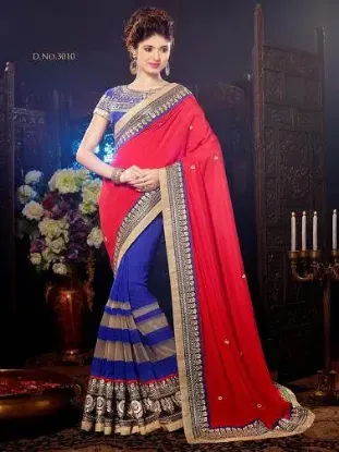 Picture of sanskriti handmade saree tissue hand beaded woven fabri