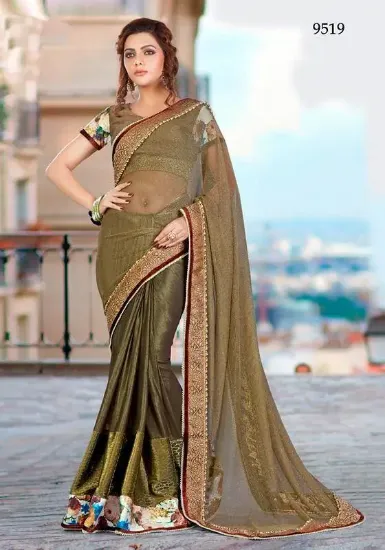 Picture of saree bollywood ethnic georgette fabric with banglori ,