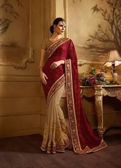 Picture of saree bollywood heavy indian pakistani party sari wedd,