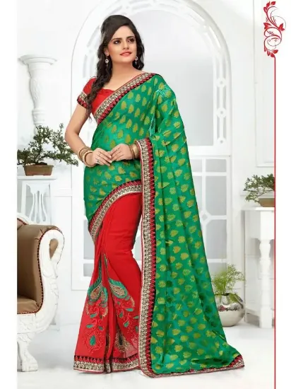 Picture of saree bollywood indian designer sari pakistani silk tra