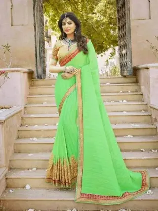 Picture of saree designer evening partywear sari bridal indian fa,