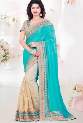 Picture of saree designer fancy heavy pakistani partywear sari re,