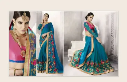 Picture of saree pakistani indian gorgeous look awesome georgette,