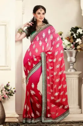 Picture of saree party wear bollywood evening sari traditional des