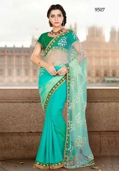 Picture of saree sari bollywood party designer indian wear ethnic,