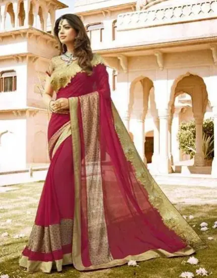 Picture of sari designer ethnic pakistani fancy partywear saree r,